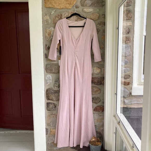 NWT Glamour Galore Blush Pink Button Back Maxi Dress Womens Large - Picture 10 of 12